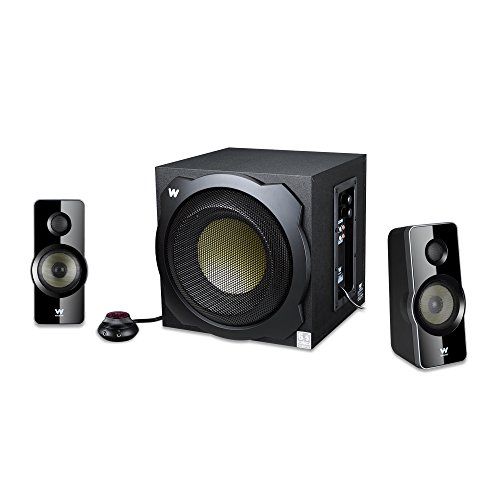 Woxter Big Bass 260 - Altavoces 2.1 150W, Subwoofer de madera, Rejilla metálica, Control de volumen con cable, AUX, Adecuado para TV, PC y videoconsolas, Bookself Speakers, color Negro