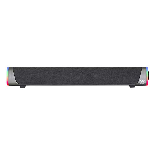 Woxter Big Bass 320 - Barra de Sonido con Potencia de 20W (Retroiluminados RGB, 3,5 mm, PC/PS4/Xbox/TV/Móvil/Tablet), Alimentado por USB, Color Negro