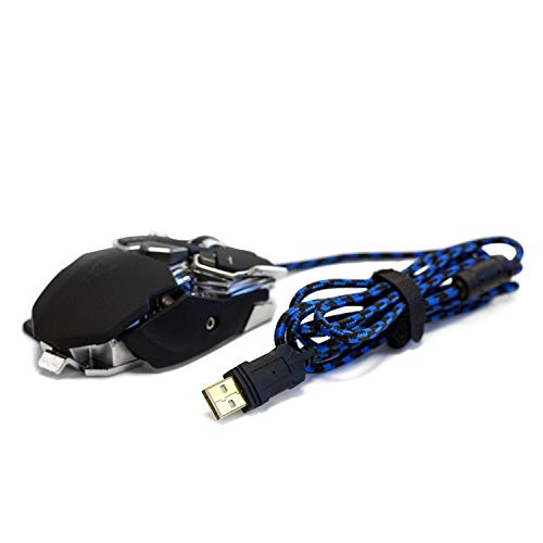 Woxter Stinger GX 250 M Black -Ratón Gaming Profesional (Estructura metálica,AVAGO 5050,Diseño Transformer,Macros,Rueda 3D,Resolución hasta 2000 dpi,Retroiluminado 4 colores/10 Botones programables)