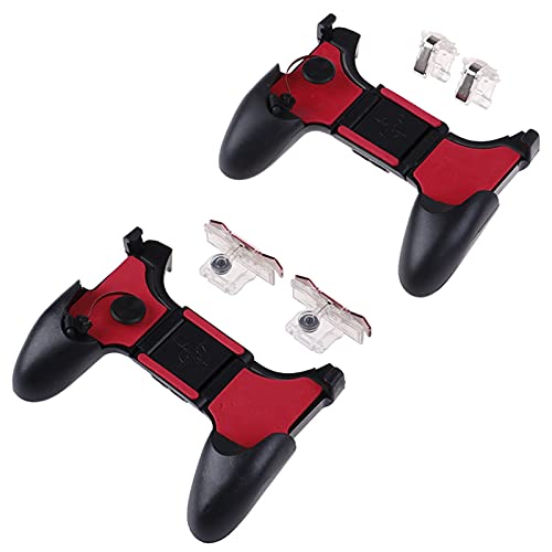 WQAZ Joystick de Juego 5 en 1 Manija Controlador Plegable Juego Pad Pad Grip Fire Shooter Button Gamepad Joystick Teléfono Móvil Alta precisión y fácil de Usar. (Color : Transparent)
