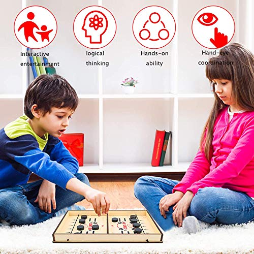WRNM Juegos de hockey gratis, ligero y portátil, juego de mesa de hockey para padres e hijos, tamaño grande