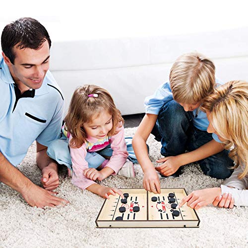 WRNM Juegos de hockey gratis, ligero y portátil, juego de mesa de hockey para padres e hijos, tamaño grande