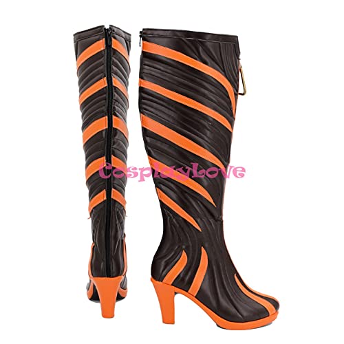 WSJDE Apex Legends Season 5 Loba Grey Cosplay Shoes Long Boots est Custom Made For Female Male 43 FemaleLobaShoes