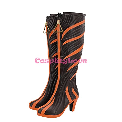 WSJDE Apex Legends Season 5 Loba Grey Cosplay Shoes Long Boots est Custom Made For Female Male 43 FemaleLobaShoes