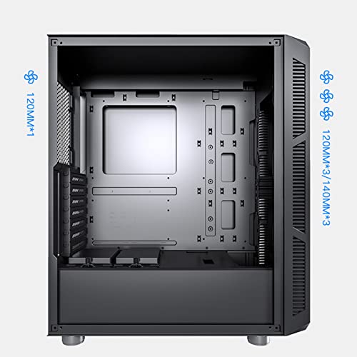WSNBB PC Estuche De Oficina, Soporte Placa Base E-ATX/ATX/Configuración Estándar 3 Ventiladores Mate/Algodón Absorbente De Sonido De Cuatro Lados/Escape Frío 360