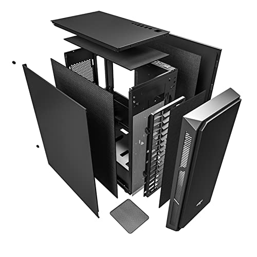 WSNBB PC Estuche De Oficina, Soporte Placa Base E-ATX/ATX/Configuración Estándar 3 Ventiladores Mate/Algodón Absorbente De Sonido De Cuatro Lados/Escape Frío 360