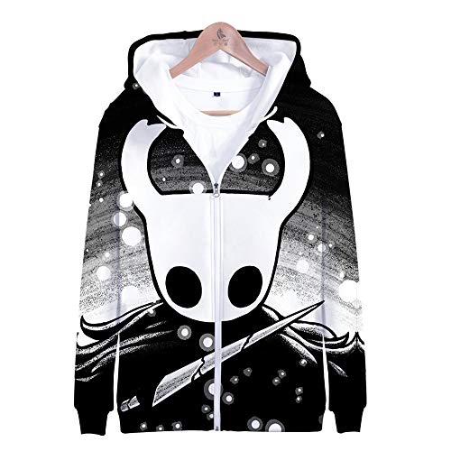 WSPZZWY Sudadera con Capucha,Hollow Knight Hombres Sudadera con Capucha Y Cremallera Sudadera con Capucha Chaqueta con Cremallera 丨 Suave Y Elegante 3D 丨 Ms XXS B