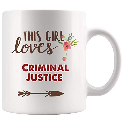WTOMUG This Girl Love Criminal Justice Mug Coffee Cup Tea Mugs Gift - Studying Women Lady Girls Study Student Criminologist Criminology Police Detective Psychologist Teacher Professor college