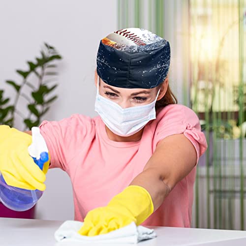 wuqiandian Gorra de trabajo con botón y banda para el sudor ajustable,Béisbol Bahrein Fuego y agua,Sombreros de trabajo para mujeres y hombres,paquete de 2