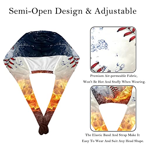 wuqiandian Gorra de trabajo con botón y banda para el sudor ajustable,Béisbol Bahrein Fuego y agua,Sombreros de trabajo para mujeres y hombres,paquete de 2