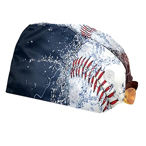wuqiandian Gorra de trabajo con botón y banda para el sudor ajustable,Béisbol Bahrein Fuego y agua,Sombreros de trabajo para mujeres y hombres,paquete de 2