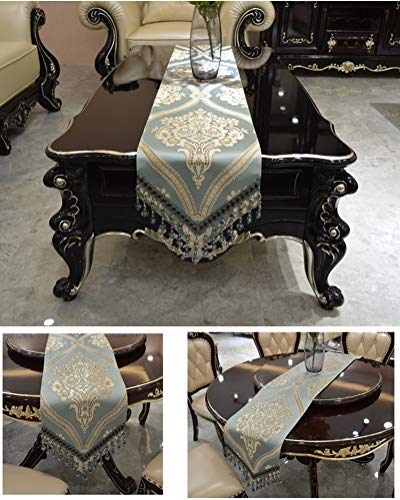 WYQ Alquiler de Mesa con el Colgante, el Cuadro Azul con los Corredores de Comedor, Foyer, Consola o mesas de Centro (Color : BLU, tamaño : 30×180cm)