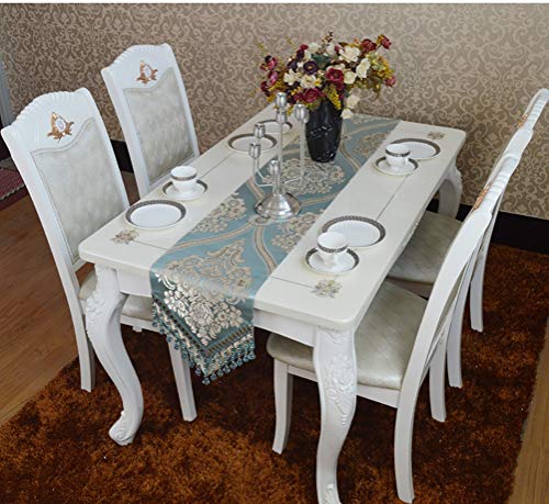 WYQ Alquiler de Mesa con el Colgante, el Cuadro Azul con los Corredores de Comedor, Foyer, Consola o mesas de Centro (Color : BLU, tamaño : 30×180cm)