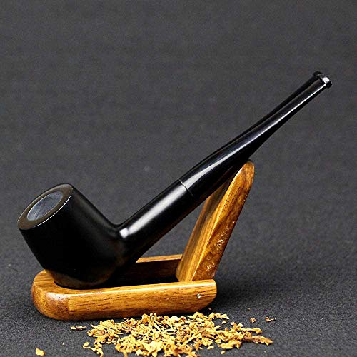WZX Pipas de Tabaco Pipa de Madera Recta Negra clásica Pipa de ébano Hecha a Mano Accesorios para Pipa de Tabaco