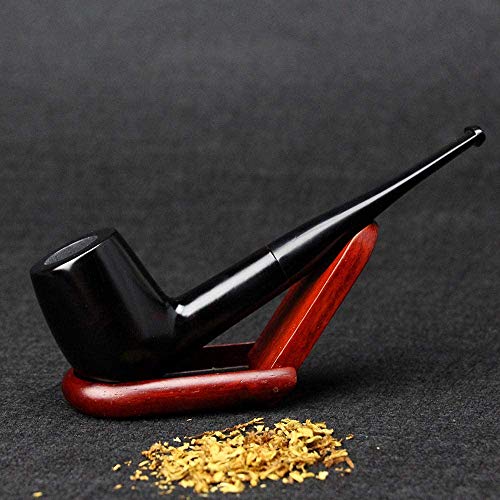 WZX Pipas de Tabaco Pipa de Madera Recta Negra clásica Pipa de ébano Hecha a Mano Accesorios para Pipa de Tabaco