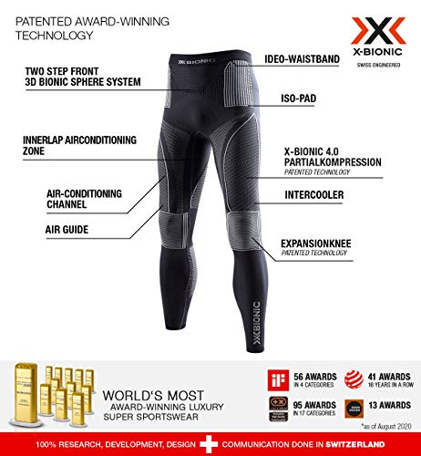 X-Bionic Energy Accumulator Origins Long Pants - Pantalón de compresión para Hombre, Hombre, EA-WP05W18M, Charcoal/Pearl Grey, XXL