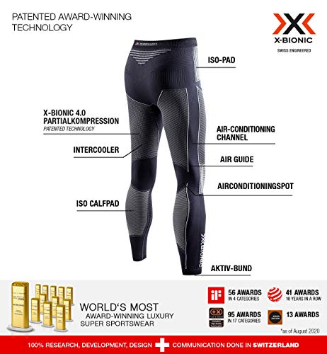X-Bionic Energy Accumulator Origins Long Pants - Pantalón de compresión para Hombre, Hombre, EA-WP05W18M, Charcoal/Pearl Grey, XXL