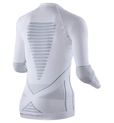 X-Bionic Energy Accumulator Origins Long Sleeve Shirt - Camiseta de compresión para Mujer, Mujer, EA-WT17W18W, Blanco/Perla Gris, FR : L (Taille Fabricant : L/XL)