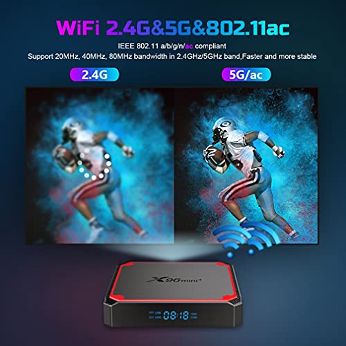 X96Mini + Smart TV Network Player Network Set-Top Box S905W4 Alta definición Android Smart TV Box Media Player Negro + Rojo Reino Unido 2 + 16G