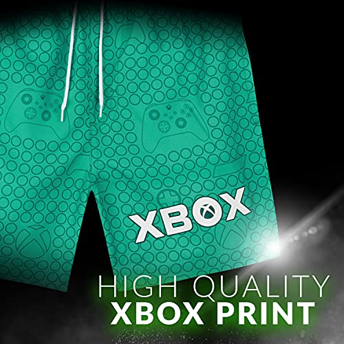 Xbox Bañador Niño, Bañador Corto para Playa O Piscina, Traje De Baño Oficial para Gamers, Regalos Originales para Niños Y Adolescentes 7-15 Años (Verde, 11-12 años)
