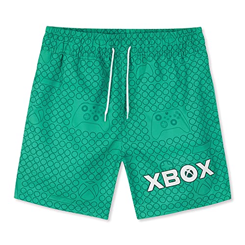 Xbox Bañador Niño, Bañador Corto para Playa O Piscina, Traje De Baño Oficial para Gamers, Regalos Originales para Niños Y Adolescentes 7-15 Años (Verde, 11-12 años)