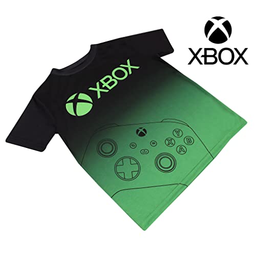 Xbox Controller - Camiseta para niños, producto oficial | Xbox One, Xbox Series X, Xbox Series S, regalo de jugador, regalo de cumpleaños, verde/blanco, 8-9 Años