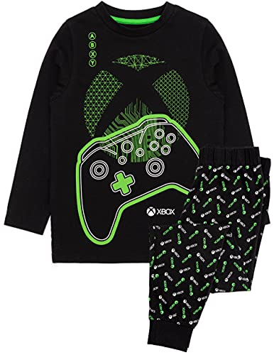 XBOX Pijamas niños niños Negro Verde Manga Larga Camiseta y Legging Jugador pjs 8-9 años