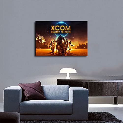 XCOM Enemy Within Popular Game Cover Poster 2 Póster de lona para decoración de la pared de la sala de estar, dormitorio decoración Unframe: 40 x 60 cm
