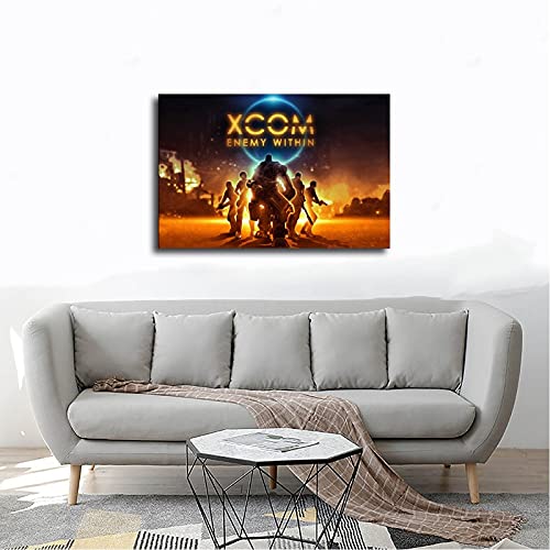 XCOM Enemy Within Popular Game Cover Poster 2 Póster de lona para decoración de la pared de la sala de estar, dormitorio decoración Unframe: 40 x 60 cm