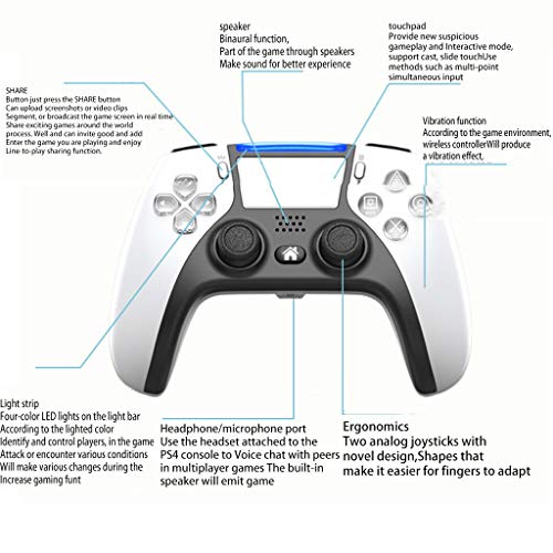 Xiangrun Mando inalámbrico PS4, Gamepad inalámbrico S-o-n * y P-l-a-ys-t-a-t-in 4 Joystick inalámbrico Bluetooth para teléfonos PS4 / PC/Androd