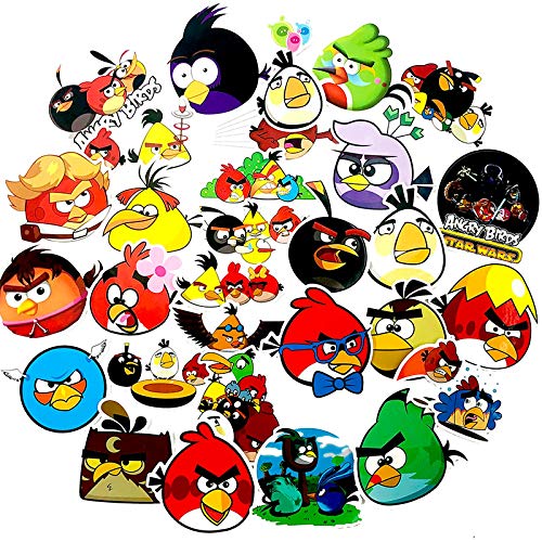 XIANYING Serie de Juegos de Dibujos Animados Angry Red Bird   Birds Pegatina de Juguete para patineta Guitarra Motocicleta Equipaje camión 50 Piezas