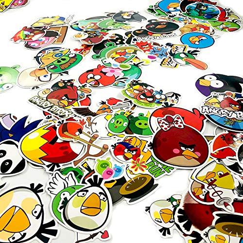XIANYING Serie de Juegos de Dibujos Animados Angry Red Bird   Birds Pegatina de Juguete para patineta Guitarra Motocicleta Equipaje camión 50 Piezas