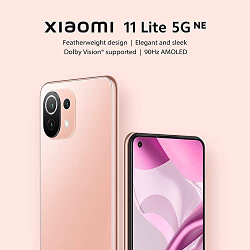 Xiaomi 11 Lite 5G NE Smartphone,8+128G Telefono,6.55” FHD+AMOLED DotDisplay Pantalla,Qualcomm® Snapdragon™ 778G,Versión Global(Rosa)