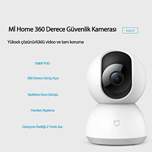 Xiaomi Mi Home Security Camera 360° - Cámara de Seguridad, 1080p, Conectividad wifi, para Interior, Blanca