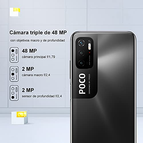 Xiaomi Poco M3 Pro 5G Smartphone,6GB 128GB Teléfono Móvil,DotDisplay FHD+ de 6,5”,MediaTek Dimensity 700,Cámara Triple, Versión Global(Negro)