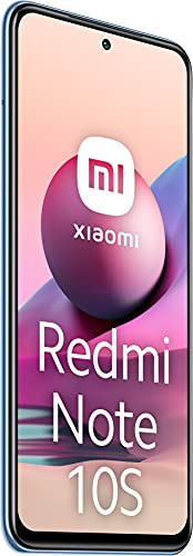 Xiaomi Redmi Note 10S Smartphone RAM 6GB ROM 64GB 6.43'' AMOLED DotDisplay 64MP Cámara Carga rápida de 33 W MediaTek Helio G95 3.5mm Headphone Jack 5000mAh (typ) Batería Azul [Versión ES/PT]