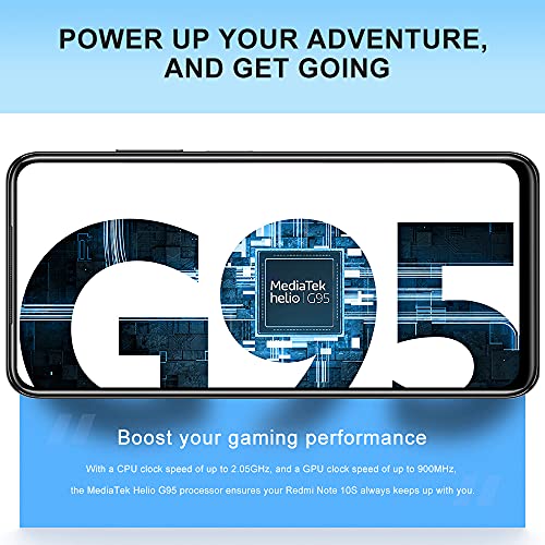 Xiaomi Redmi Note 10S Smartphone,6GB 128GB Teléfono Móvil,6.43" AMOLED Dot Display,MediaTek Helio G95 Procesador,Cámara Cuádruple Versión Global(Gris)