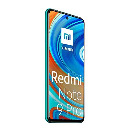 Xiaomi Redmi Note 9 Pro - Smartphone de 6.67" (6 GB RAM, 64 GB ROM, cámara AI Quad de 64 MP, batería de 5020 mAh) Tropical Green
