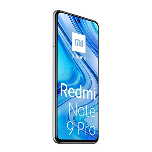 Xiaomi Redmi Note 9 Pro - Smartphone de 6.67" (DotDisplay, 6 GB RAM, 128 GB ROM, 64 MP AI Quad cámara, batería de 502 0mAh) Glacier White