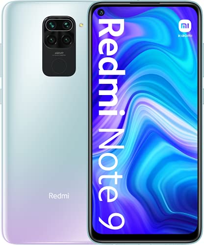 Xiaomi Redmi Note 9 - Smartphone 3GB+64GB, NFC, Pantalla FHD+ de 6.53" DotDisplay (Cámara cuádruple de 48MP con IA, MediaTek Helio G85, Batería 5020mAh), Blanco, Versión Oficial