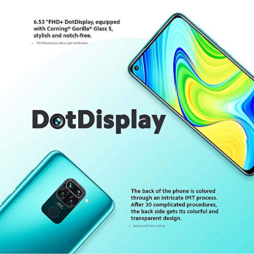 Xiaomi Redmi Note 9 - Smartphone de 6.53” FHD (DotDisplay, 3 GB RAM, 64 GB ROM, cámara Quad 48 MP, Hotshot 3.5 mm, Headphone Jack, batería de 5020 mAh) Polar White