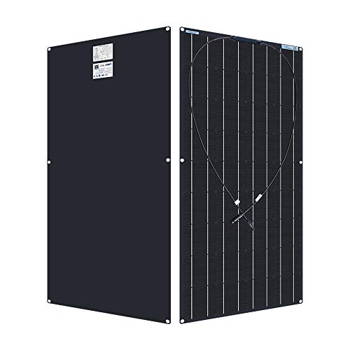 XINPUGUANG 200W kit de Panel Solar 2pcs 100w módulo monocristalino flexible 20A controlador para automóvil, embarcaciones, marina, autocaravana, caravanas, batería de 12v (Negro)