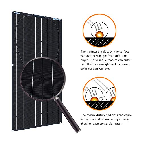 XINPUGUANG 200W kit de Panel Solar 2pcs 100w módulo monocristalino flexible 20A controlador para automóvil, embarcaciones, marina, autocaravana, caravanas, batería de 12v (Negro)