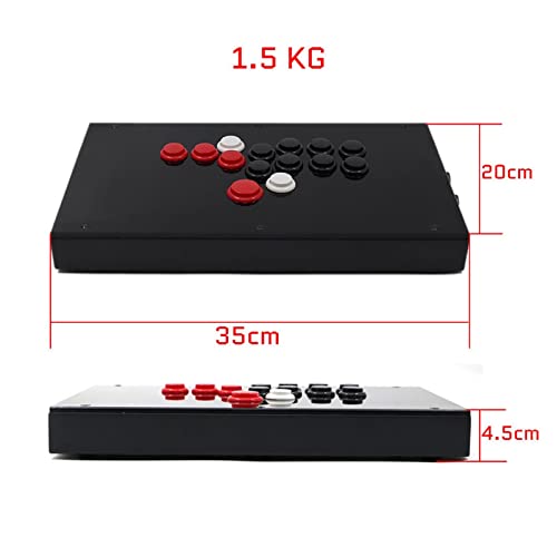 XKJ HK F8-PC Todos los Botones Arcade Joystick Game Controller for Ordenador Personal/Androide Juego (Size : Red Black)
