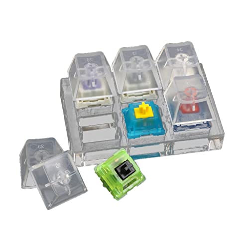 xllLU 6 teclas SP STAR Switch Tester Switch Switch Shaft Sampler con a prueba de polvo acrílico en blanco Base Teclas para teclado mecánico sp star swtiches
