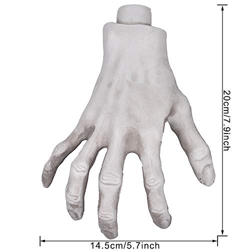 XONOR Esqueleto manos de Halloween – 1 par realistas de plástico esqueleto zombi manos para Halloween terrorismo accesorios decoración (A)