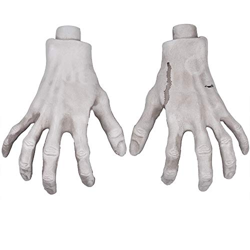 XONOR Esqueleto manos de Halloween – 1 par realistas de plástico esqueleto zombi manos para Halloween terrorismo accesorios decoración (A)