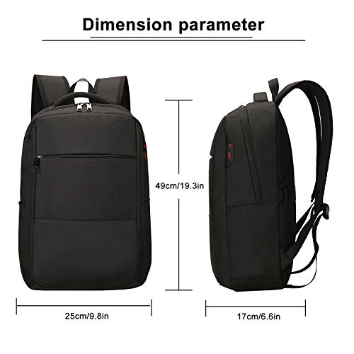 XQXA Mochila de Viaje para Ordenador portátil con Puerto de Carga USB y Puerto para Auriculares, Mochila para Estudiantes de Colegio y Universidad, Compatible con portátil de 15,6 Pulgadas