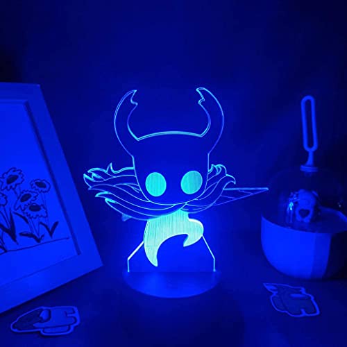 XXSDDM Lámpara Hollow Knight Night Light,Anime Figura Illusion Game Light Decoración Atmósfera Touch Remote Control