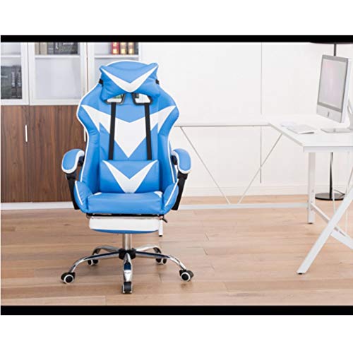 XY&CF Ajustable Gaming Chair, Silla ergonómica de Oficina, Silla de la computadora, retractible reposapiés, con reposacabezas y Soporte Lumbar